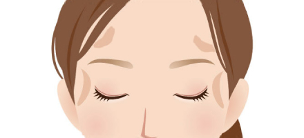 こめかみの凹み